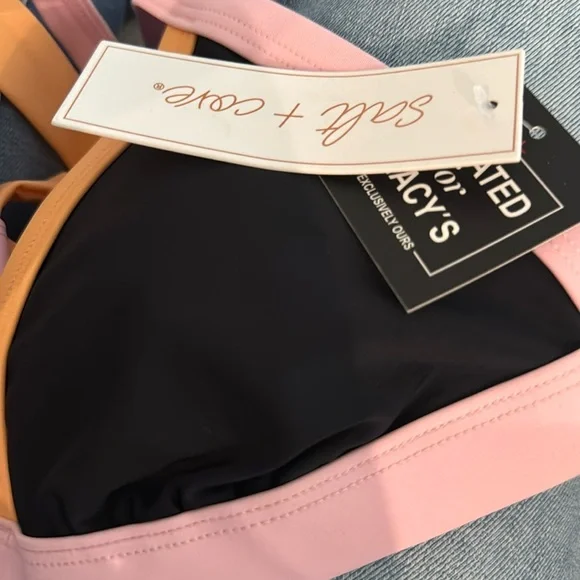 Women’s Contrast-Trim Triangle Bikini Top - Picture 4 of 4